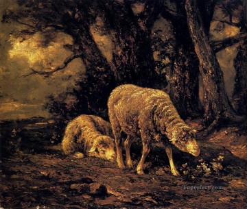 シャルル・エミール・ジャック Painting - 森の羊 動物作家 シャルル・エミール・ジャック